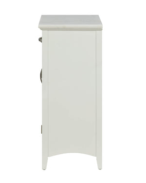 Homeroots Compact Stylish White Marble Top Cabinet  Mdf 319121