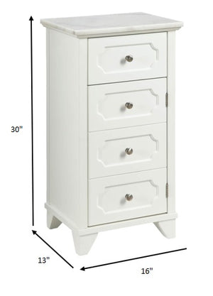 Homeroots 16" X 13" X 30" White Stunning Cabinet  Mdf 319123