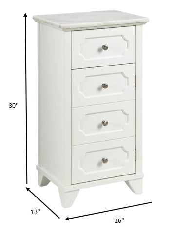 Homeroots 16" X 13" X 30" White Stunning Cabinet  Mdf 319123