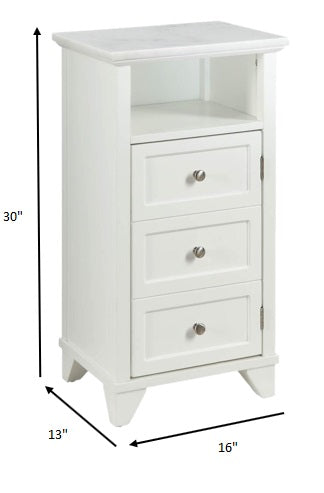 Homeroots 16" X 13" X 30" White Cabinet  Mdf 319124