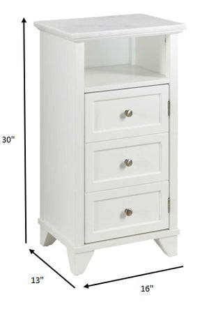 Homeroots 16" X 13" X 30" White Cabinet  Mdf 319124