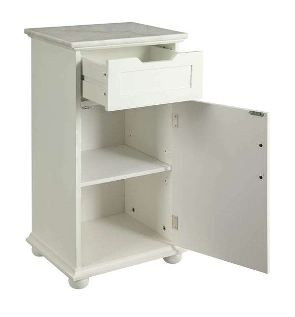 Homeroots 16" X 13" X 30" White Alluring Cabinet  Mdf 319125