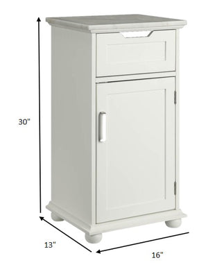Homeroots 16" X 13" X 30" White Alluring Cabinet  Mdf 319125