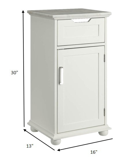 Homeroots 16" X 13" X 30" White Alluring Cabinet  Mdf 319125