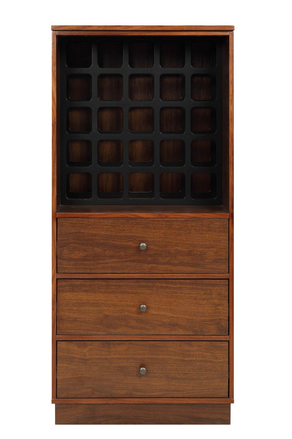 HomeRoots 52" Stylish Brown and Black Wood Bar Cabinet with Ample Storage for Entertaining and Decor Walnut 319127