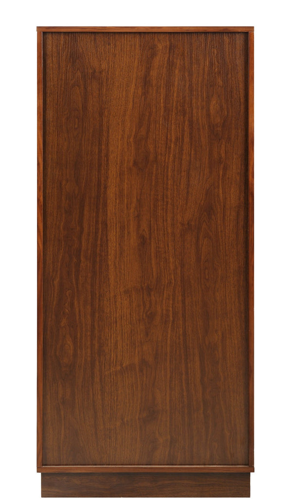 HomeRoots 52" Stylish Brown and Black Wood Bar Cabinet with Ample Storage for Entertaining and Decor Walnut 319127