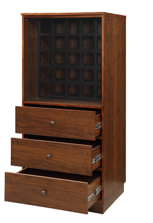 HomeRoots 52" Stylish Brown and Black Wood Bar Cabinet with Ample Storage for Entertaining and Decor Walnut 319127
