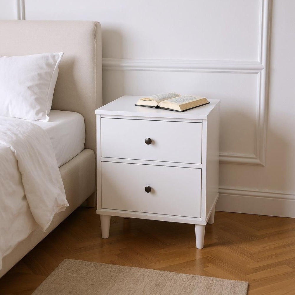 HomeRoots 21" Rustic-Modern Three-Drawer Nightstand for Stylish Storage in Small Spaces, Perfect for Any Room White And Weathered Oak 319132