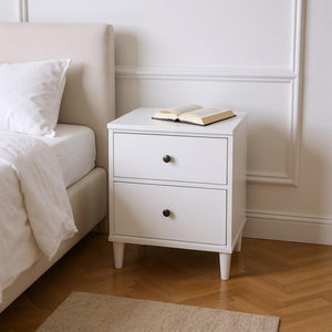 HomeRoots 21" Rustic-Modern Three-Drawer Nightstand for Stylish Storage in Small Spaces, Perfect for Any Room White And Weathered Oak 319132