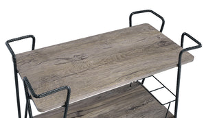 Homeroots 32" X 16" X 31" Black Metal Serving Cart  Metal 319142