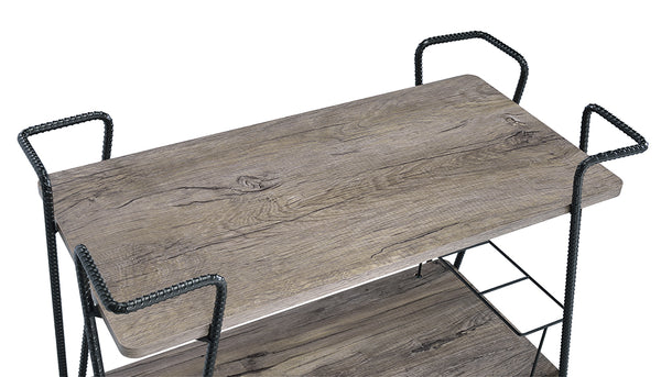 Homeroots 32" X 16" X 31" Black Metal Serving Cart  Metal 319142