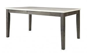 Homeroots 64" White And Gray Marble And Solid Wood Dining Table Marble And Gray Oak  319145