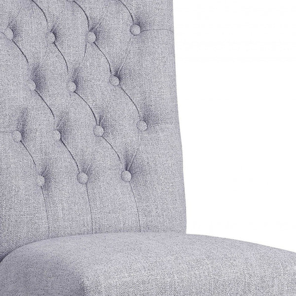 Homeroots Set Of Two Tufted Gray Upholstered Fabric Dining Side Chairs Gray Fabric And Gray Oak Wood 319146