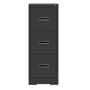 English Elm 3 Drawer Metal Vertical File Cabinet with Lock, Anti-Tilt, Quiet Ball-Bearing Slides and Label Holders for A4 Legal Letter Storage Black T2398P342715