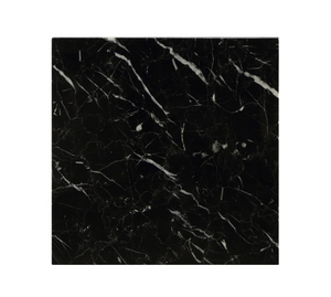 Homeroots 22" Black Faux Marble End Table Gold  319158