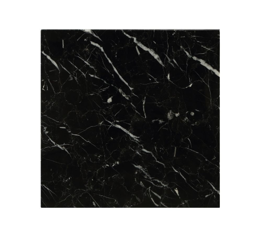 Homeroots 22" Black Faux Marble End Table Gold  319158