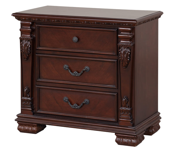 English Elm Lyndon Cherry 2-Drawer Night Stand with Felt-Lined Top Drawer, Smooth Ball-Bearing Slides, 30"H x 33"W x 17"D B078P301016