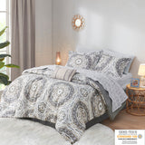 Madison Park Essentials Serenity Global Inspired 7 Piece Comforter Set with Cotton Bed Sheets MPE10-150 Taupe