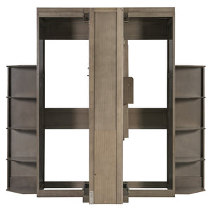 English Elm Rotating Murphy Wall Bed with Convertible Desk Dual Side Shelves Full Size Mdf Cabinet Gray LP000961AAE