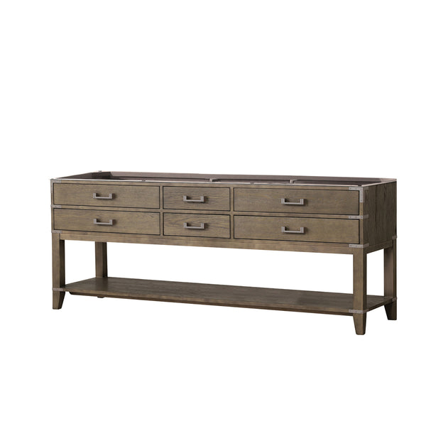 English Elm Grey Oak Double Sink Vanity 84" W - Elegant Storage Solution For Modern Bathrooms, Fully Assembled B2731P260380