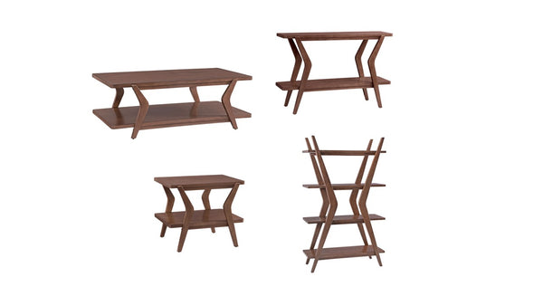 Basset Mirror Stratton Mid-century Modern Console Table With Angled Frame And Rich Walnut Finish For Stylish Storage Brown Rubber Wood Solid ,Veneers 3196-lr-400