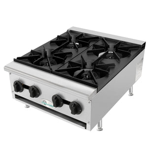English Elm 120,000 Btu Four Burner Commercial Gas Hot Plate Dual Fuel Countertop Range W3629P462153