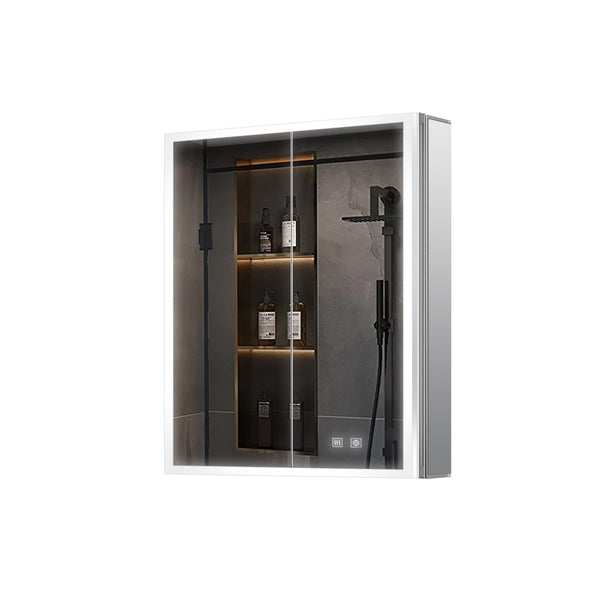 English Elm Mesa Aluminum Led Medicine Cabinet with Defogger Touchscreen and Soft Close Doors B2731P478361