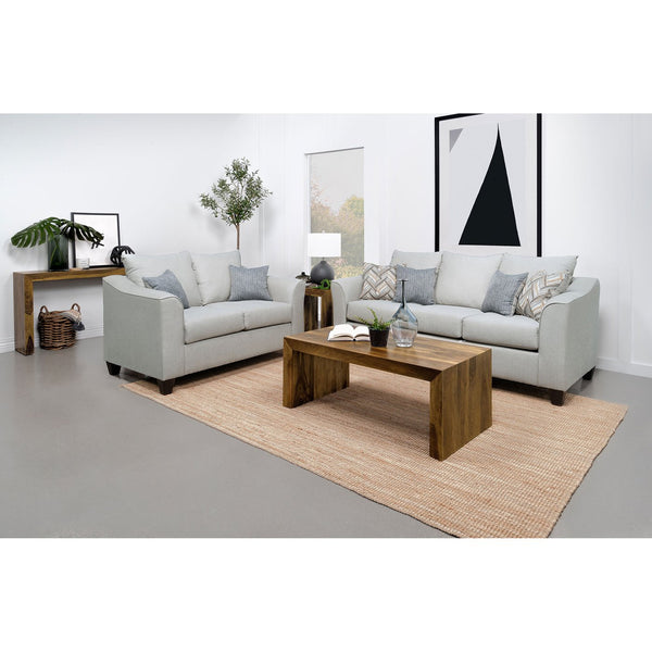 English Elm Alcazar Grey Mist 2-Piece Sofa Set – Stylish Comfort For Modern Living Rooms With Accent Pillows B062S01273