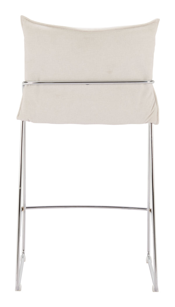 Zuo Modern Pola Counter Stool - Modern Design With High-quality Poly Linen And Chromed Steel For Stylish Seating White 100% Polyester,Plywood,Steel 110872-zuo-modern