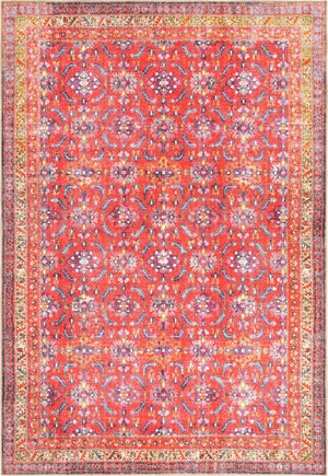 Unique Loom Timeless John Machine Made Floral Rug Red, Beige/Black/Blue/Ivory/Violet/Gold/Green 8' 4" x 12' 2"