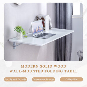 English Elm Laundry Room Folding Table - Space-Saving Wall-Mounted Workstation For Home, Office, And Garage W3226P325707