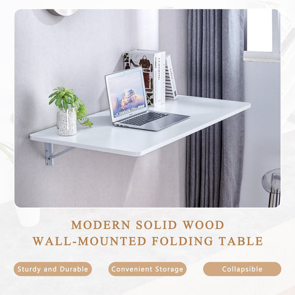 English Elm Laundry Room Folding Table - Space-Saving Wall-Mounted Workstation For Home, Office, And Garage W3226P325707