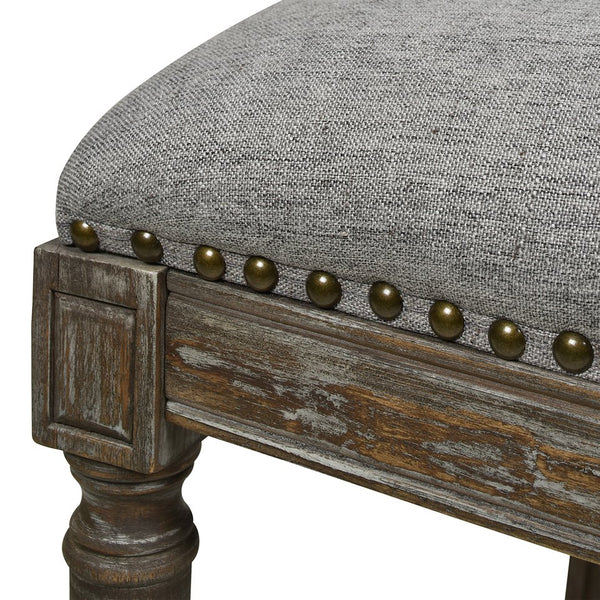 English Elm Jennifer Taylor Home - Triomphe Rattan Wicker High Back Armless Counter Stool — French Country Oak Frame, Upholstered Comfort Gray B2719P238384