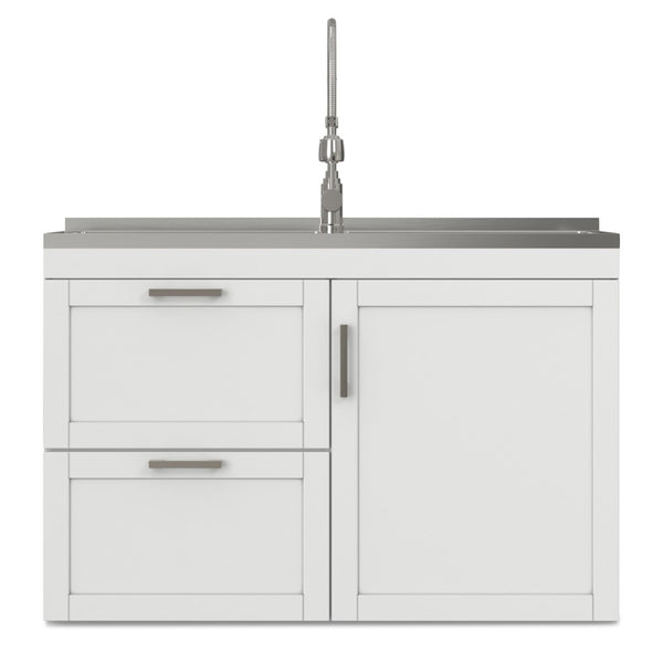 English Elm Hennessy Shaker Cabinet Utility Sink Stainless Steel Basin Laundry Room Setup B136P427219