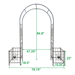 English Elm Garden Arch Arbor Trellis For Climbing Plants - Elegant Metal Wedding Arch For Outdoor Events & Patios W840P321537