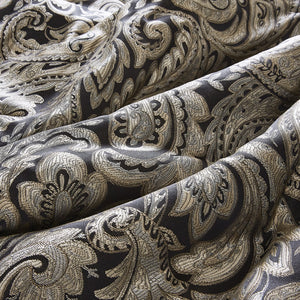 English Elm 12 Madison Park Aubrey 12-Piece Queen Comforter Set Paisley Jacquard with 200TC Cotton Sheets, Gold Accents Black 18.9 L x 24.02 W x 16.93 H B035128821