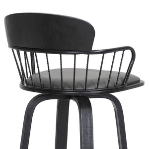 English Elm Willow Swivel Counterstool Gray Faux Leather Seat Modern Kitchen Bar Perch B2736P464837