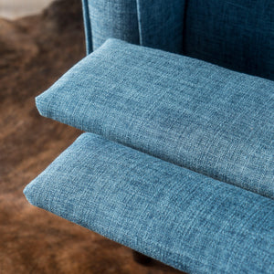 English Elm Christopher Knight Home® - Fabric Recliner Chair Mid-Century Modern Pushback Single Sofa with Tufted Cushion, Birch Legs, Cozy Comfort Blue 60741.00MBLU