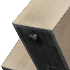 English Elm TOPMAX Solid Wood Extendable Dining Table Set for 6 with 18" Leaf, Trestle Legs, Cushioned Bench & Chairs Natural SP000089AAA