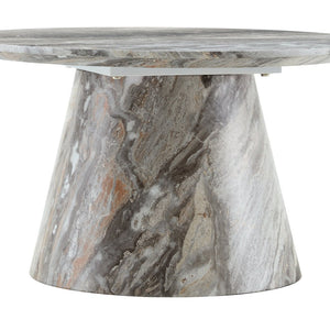 English Elm Grey Wood Grain Round Coffee Table Low Profile Mdf Living Room Accent Piece W2920P404129