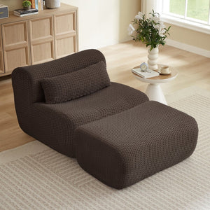 English Elm Loveseat Corduroy Cloud Couch Modular Boneless Design for Relaxed Living Spaces Brown W2339P461287