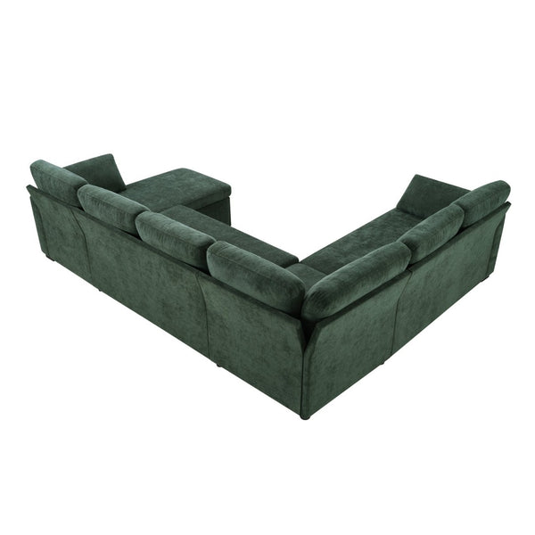 English Elm Swivel Barrel Accent Chair Chenille Tufted Round Club Seat for Living Room Lounge Green N719S002380F