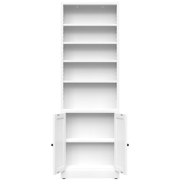 English Elm Metal Industrial Bookcase 5 Tier Open Shelves with Cabinet Door for Home Office T2398P442676