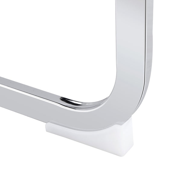 English Elm Table Modern Marble Pattern Dining Set - 71"X35.4" Glass Table With 6 Elegant White Pu Chairs W1151S02114-GIGA