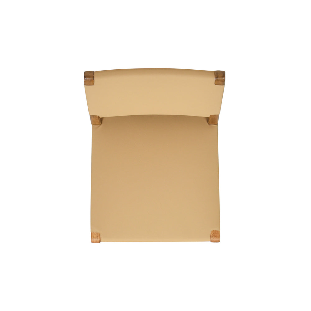 English Elm Jennifer Taylor Home - Pierre 26" Farmhouse Saddle Counter Stool with Back, Sunkissed Beige Leather, Rubberwood & Brass Accents B2719P238396