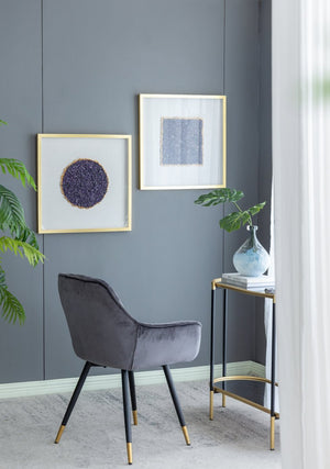 English Elm S/2 Lillian Purple Crystal Shadow Boxes - Elegant Wall Décor With Velvet & Gold Accents, 23.6" W2078P318313-GIGA