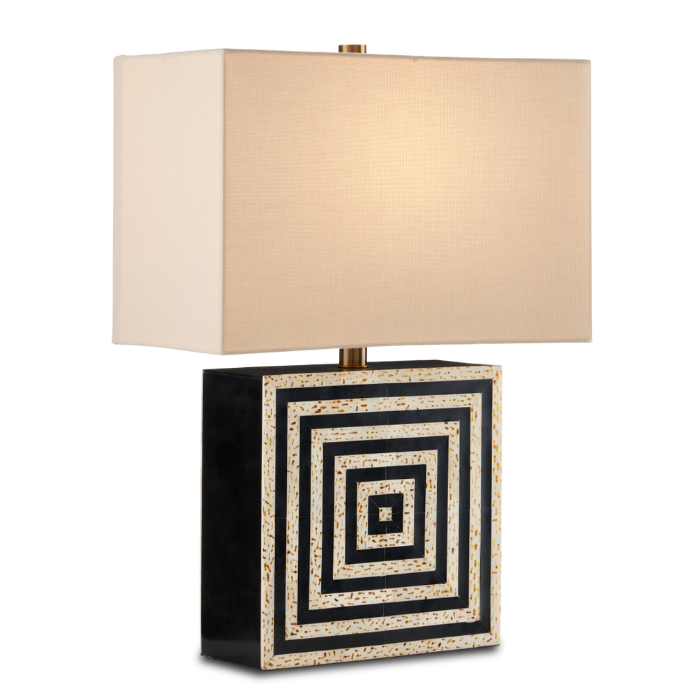Taurus Table Lamp - Handcrafted Artisanal Design with Ivory and Black Finish for Modern Spaces
