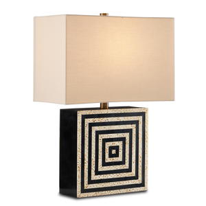 Taurus Table Lamp - Handcrafted Artisanal Design with Ivory and Black Finish for Modern Spaces