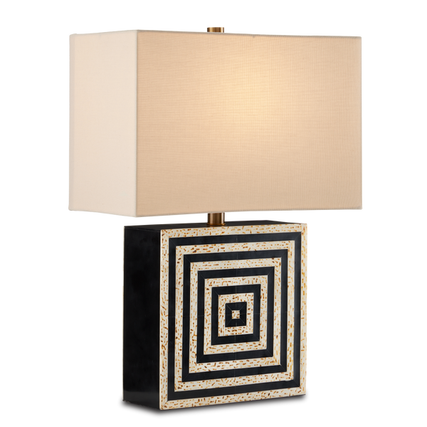 Taurus Table Lamp - Handcrafted Artisanal Design with Ivory and Black Finish for Modern Spaces