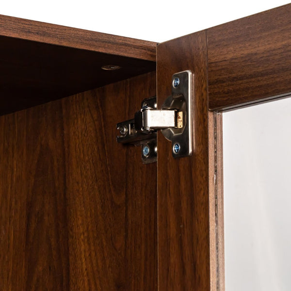English Elm Display Curio Cabinet with Led Lighting Five Shelves Acrylic Doors Tall Bookcase W331P380593